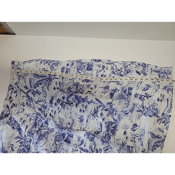 Joie Womens Blue White Floral Tropical 100% Linen Maxi Skirt Pull On Pockets XL - Picture 12 of 13